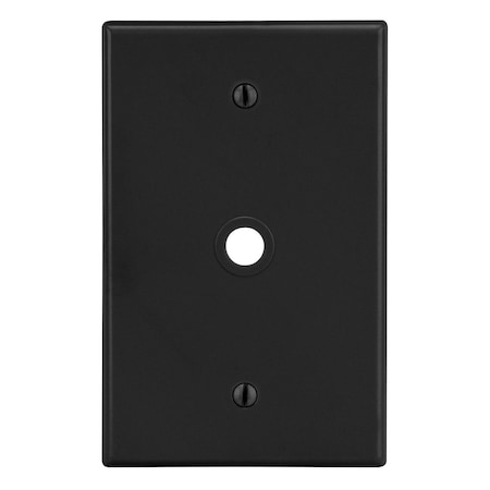 Hubbell Wiring Device-Kellems Wallplate, 1-Gang, .406" Opening, Box Mount, Black P11BK